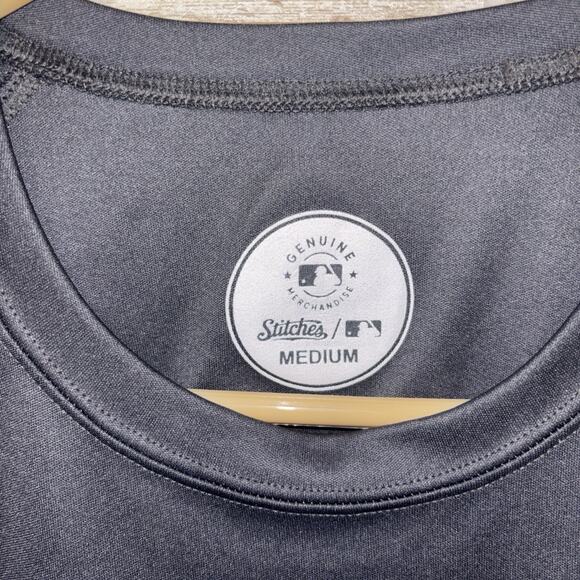 Men's Stitches Genuine Merchandise MLB LA Dodgers T-Shirt, Sz Medium Gray White - Picture 3 of 5